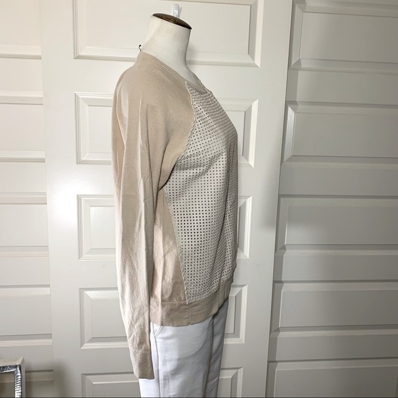 Judith & Charles Sweater Leather Cashmere Blend Sz L (real Sz S/M) Quiet Luxury - Picture 5 of 10